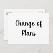 Änderung der Pläne Hochzeitstornierung Aufschub Postkarte (Vorne/Hinten)