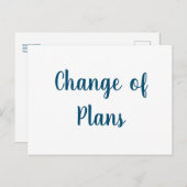 Änderung der Pläne Hochzeitstornierung Aufschub Postkarte (Vorne/Hinten)