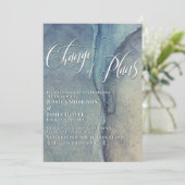 Änderung der Pläne Künstlerische Blues Zurückgeste Einladung (Stehend Vorderseite)