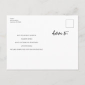 Änderung der Pläne Moderne graue Weiße Verzögerung Ankündigungspostkarte (Rückseite)