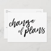 Änderung der Pläne Moderne weiße Verschiebung Ankündigungspostkarte (Vorne/Hinten)