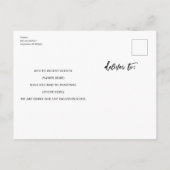 Änderung der Pläne Moderne weiße Verschiebung Ankündigungspostkarte (Rückseite)