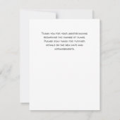 Änderung der Pläne Party Stornierung nach dem Spaß (Rückseite)