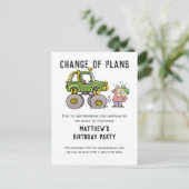 Änderung der Pläne Party Stornierung nach dem Spaß Postkarte (Stehend Vorderseite)