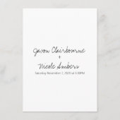 Änderung der Pläne Postpone Hochzeit Begleitkarte (Rückseite)