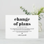 Änderung der Pläne Retro Bold Typografy Postponeme Einladung (Stehend Vorderseite)