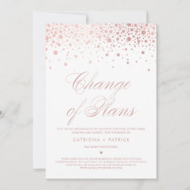 Änderung der Pläne Rose Gold Foil Confetti verscho Einladung