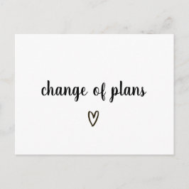 Änderung der Pläne Schwarzes und Weiß Herz verscho Ankündigungspostkarte
