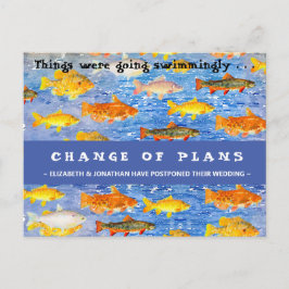 Änderung der Pläne Schwimmschule für Fische Postka Postkarte