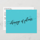 Änderung der Pläne Türkis verspätete Hochzeit Postkarte (Vorne/Hinten)