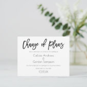 Änderung der Pläne Weißer Schwarzer Hochzeit versc Ankündigungspostkarte (Stehend Vorderseite)