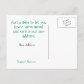 Änderung der Postkarte (Rückseite)