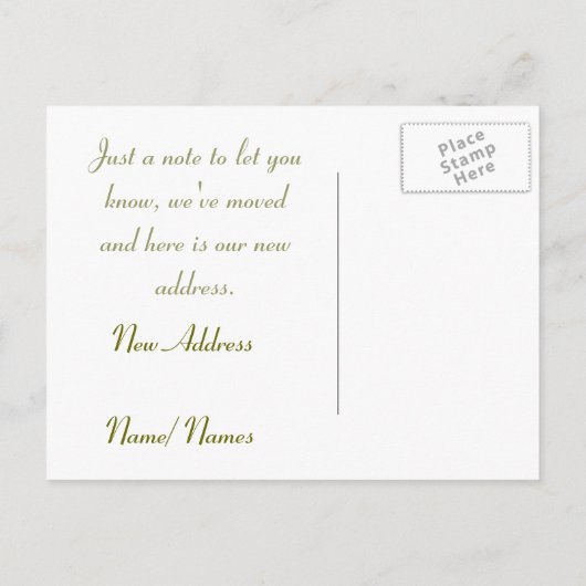 Änderung der Postkarte (Rückseite)