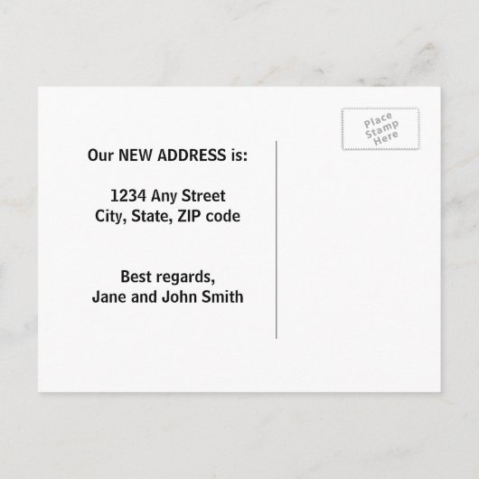 Änderung der Postkarte (Rückseite)