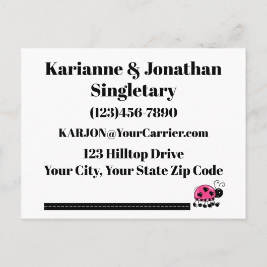 Änderung der Postkarte (Rückseite)