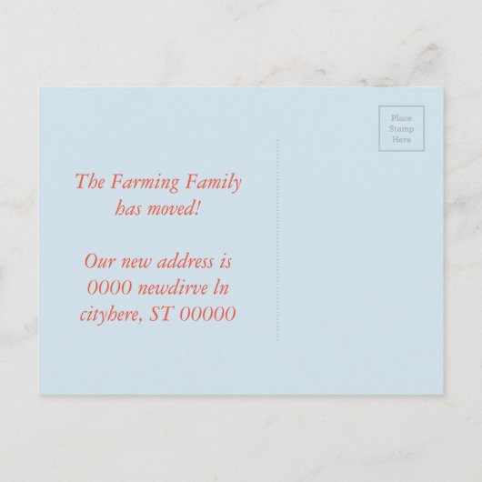 Änderung der Postkarte (Rückseite)