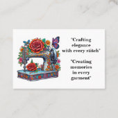 Änderung der Rose der Vintagen Nähmaschine Visitenkarte (Rückseite)