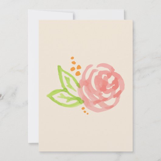 Änderung der Rose der Wasserfarbe der Pläne Kinder Einladung (Rückseite)