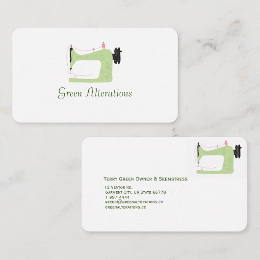 Änderung der Visitenkarte (Vorne/Hinten)