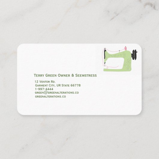 Änderung der Visitenkarte (Rückseite)