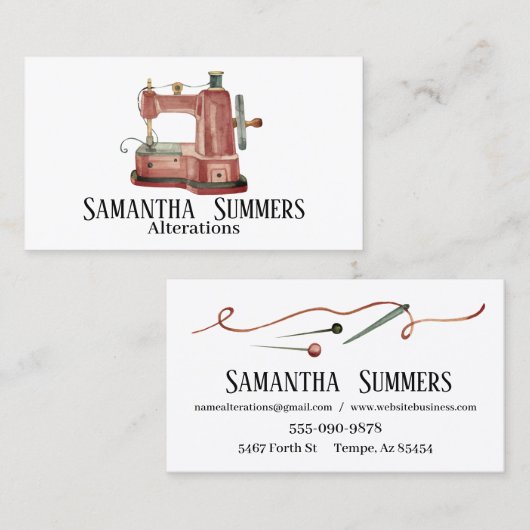 Änderung der Wasserfarbennähmaschine Schneider Visitenkarte (Vorne/Hinten)
