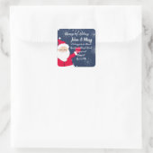 Änderung der Weihnachtsanschrift Quadratischer Aufkleber (Tasche)