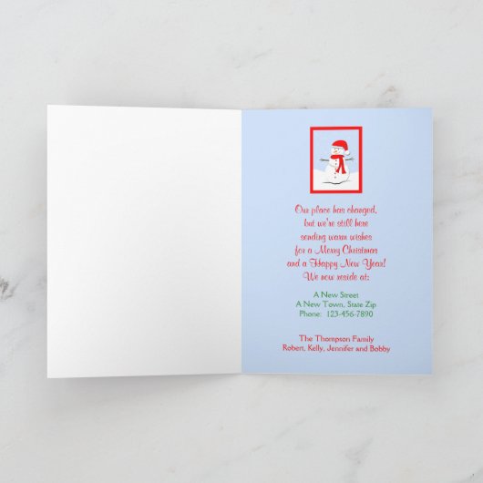 Änderung der Weihnachtskarte Feiertagskarte (Innenseite)