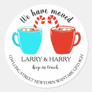 Änderung des Adressenaufklebers Kakao-heiße Schoko Runder Aufkleber