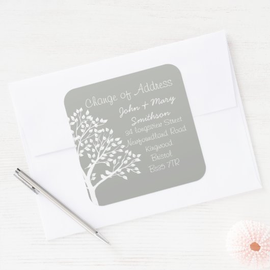 Änderung des Adressenaufklebers Quadratischer Aufkleber (Umschlag)