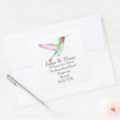 Änderung des Adressenaufklebers Wasserfarbvogel Quadratischer Aufkleber (Umschlag)