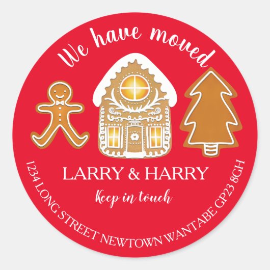 Änderung des Adressenaufklebers Weihnachtskuchen Runder Aufkleber (Vorderseite)