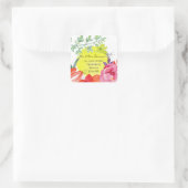 Änderung des Adressetiketts Blumendesign Quadratischer Aufkleber (Tasche)