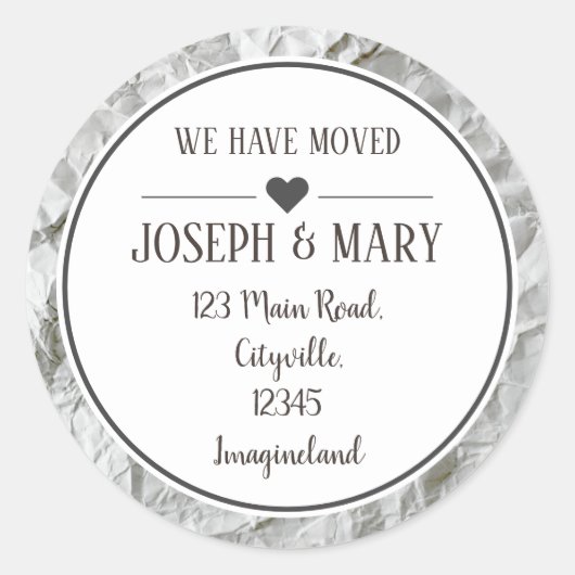 Änderung des Adresspapiers Runder Aufkleber (Vorderseite)