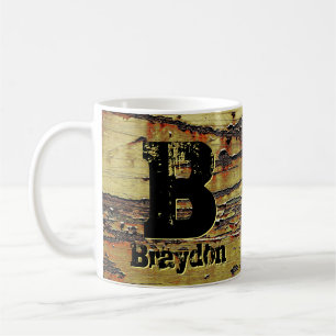Änderung des Anfangsnamens A B C D E F G Rusty Met Kaffeetasse
