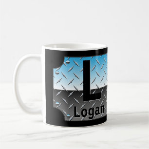 Änderung des Anfangsnamens H I J K L N Blue Chrome Kaffeetasse