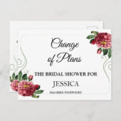 Änderung des Brautparty der Pläne verschoben Postkarte (Vorne/Hinten)