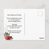 Änderung des Brautparty der Pläne verschoben Postkarte (Rückseite)