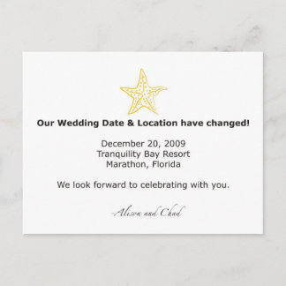 Änderung des Datums Ankündigungspostkarte