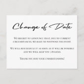 Änderung des Datums der Ankündigung eines elegante Postkarte (Vorderseite)