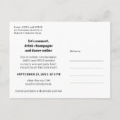 Änderung des Datums der Planung virtuelles Hochzei Ankündigungspostkarte (Rückseite)