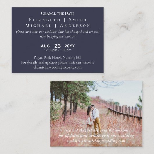 Änderung des Datums der Verschiebung des Fotos ink Hinweiskarte (Vorne/Hinten)