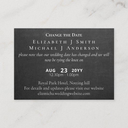 Änderung des Datums der Verschiebung des Fotos ink Hinweiskarte (Vorderseite)