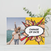 Änderung des Datums des Comic "Zurückgestellt" Save The Date (Stehend Vorderseite)