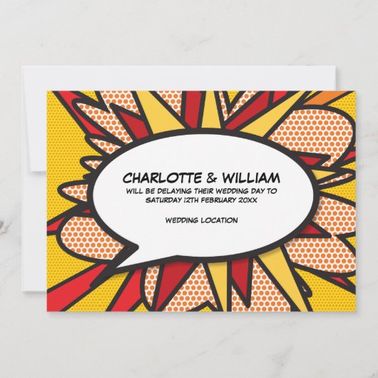 Änderung des Datums des Comic "Zurückgestellt" Save The Date (Rückseite)