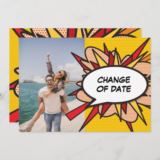 Änderung des Datums des Comic "Zurückgestellt" Save The Date (Vorne/Hinten)