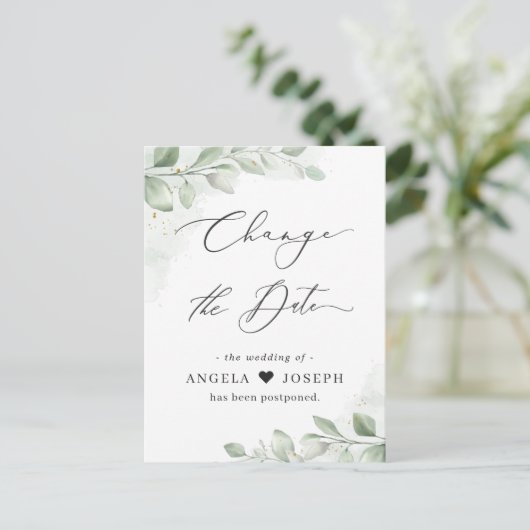 Änderung des Datums Eukalyptus Grüne Sukkulente Postkarte (Stehend Vorderseite)