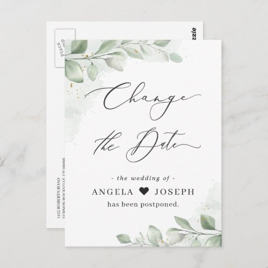 Änderung des Datums Eukalyptus Grüne Sukkulente Postkarte (Vorne/Hinten)