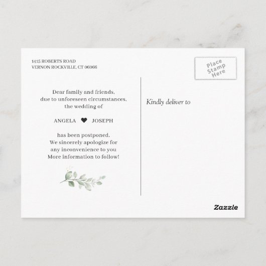 Änderung des Datums Eukalyptus Grüne Sukkulente Postkarte (Rückseite)