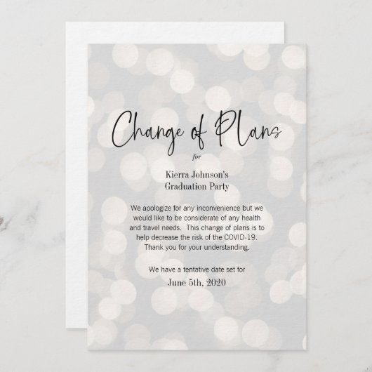 Änderung des Datums geschäftliche oder persönliche Einladung (Vorne/Hinten)