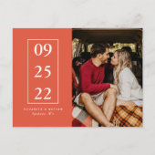 Änderung des Datums Hochzeitaufschub Postkarte (Vorderseite)